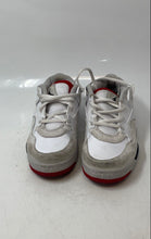 Load image into Gallery viewer, Nike Kids Air Jordan 4 RM White Black Red Leather Lace-Up Sneakers Shoes Size 2Y
