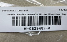 Load image into Gallery viewer, Steve Madden Womens White Pebbled Leather Zipper Travel Shoulder Bag
