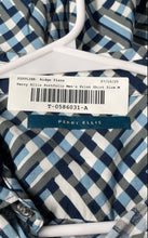 Load image into Gallery viewer, Perry Ellis Portfolio Mens Blue White Check Long Sleeve Button-Up Shirt Size L
