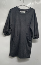 Load image into Gallery viewer, Max Studio Womens Black Houndstooth 3/4 Sleeve Crew Neck Mini Dress Size XS
