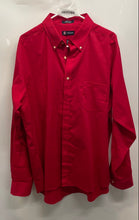 Load image into Gallery viewer, Chaps Mens Red Long Sleeve Wrinkle Free Classic Fit Twill Dress Shirt Size 17
