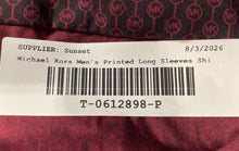 Load image into Gallery viewer, Michael Kors Mens Burgundy Long Sleeve Slim Fit Button-Up Shirt Size Large
