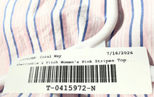 Load image into Gallery viewer, Abercrombie &amp; Fitch Womens Pink Striped Bell Sleeve Pullover Blouse Top Size S
