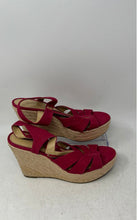 Load image into Gallery viewer, Michael Kors Womens Berkley Red Wedge Heel Platform Espadrille Sandals Size 7
