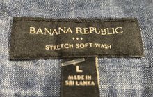 Load image into Gallery viewer, Banana Republic Mens Navy Blue Stretch Soft-Wash Button-Up Shirt Size L
