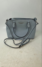 Load image into Gallery viewer, Kate Spade Womens Darcy Light Blue Grain Leather Zip Top Satchel Handbag
