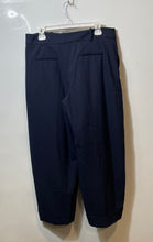 Load image into Gallery viewer, Zara Mens Navy Blue Flat Front Pockets Cuffed Straight Leg Dress Pants Size L
