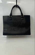 Load image into Gallery viewer, Cise Womens Black Protect Black People Embossed Bottom Studs Satchel Handbag
