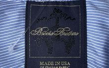 Load image into Gallery viewer, Brooks Brothers Mens Blue Pinstripe Long Sleeve Button Front Dress Shirt Sz 15.5
