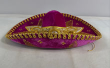 Load image into Gallery viewer, Salazar Yepez Womens Pink Gold Trimmed 24 Inch Sombrero Mexican Hat Size 7 1/4
