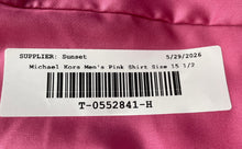 Load image into Gallery viewer, Michael Kors Mens Pink Cotton Long Sleeve Non-Iron Dress Shirt Size 15 1/2 34/35
