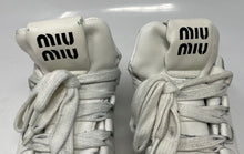 Load image into Gallery viewer, Authentic Miu Miu Womens White Leather Lace-Up Sneakers Shoes Size EUR 35.5 Worn
