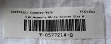 Load image into Gallery viewer, H&amp;M Womens White Linen Short Sleeve Button Front Cropped Button-Up Shirt Size M
