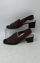 Load image into Gallery viewer, Pancaldi Womens Brown Open Toe Block Heel Slingback Sandals Size 8.5B
