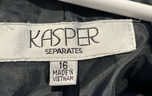 Load image into Gallery viewer, Kasper Separates Womens Black Scalloped Notch Lapel One-Button Blazer Size 16
