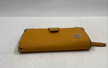 Load image into Gallery viewer, Authentic Tory Burch Womens Yellow Lined Zipper Bifold Wallet Worn

