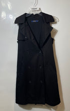 Load image into Gallery viewer, Polo Ralph Lauren Womens Black Sleeveless Button Front Jacket Dress Size 4
