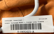 Load image into Gallery viewer, Armani Exchange Womens Orange Cotton Ribbed Long Sleeve Pullover Hoodie Size XS
