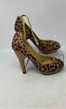 Load image into Gallery viewer, Betsey Johnson Womens Brown Beige Animal Print Ankle Strap Pump Heels Size 6M
