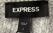 Load image into Gallery viewer, Express Womens Gray Knit Long Sleeve Crew Neck Rhinestone Pullover Sweater Sz L
