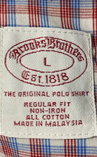 Load image into Gallery viewer, Brooks Brothers Mens White Blue Pink Plaid Short Sleeve Button-Up Shirt Size L
