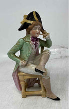 Load image into Gallery viewer, Ceramic Home Decor Men Prince Seated Chair Hand Gesture Collectible Figurine

