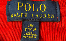 Load image into Gallery viewer, Polo Ralph Lauren Boys Red Long Sleeve Quarter-Zip Pullover Sweater Size L 14-16
