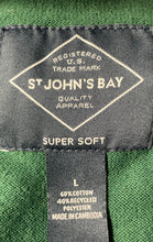 Load image into Gallery viewer, St. John's Bay Mens Green Super Soft Long Sleeve V-Neck Pullover Sweater Size L
