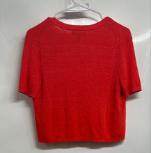 Load image into Gallery viewer, Banana Republic Womens Orange Knit Short Sleeve Crop Cardigan Sweater Size SP
