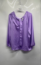 Load image into Gallery viewer, Nine West Womens Lilac Long Sleeve Tie Back Blouse Top Size Large
