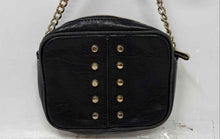 Load image into Gallery viewer, Michael Kors Womens Black Leather Studded Card Holder Zipper Crossbody Purse

