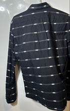 Load image into Gallery viewer, Hugo Boss Mens Black Gray Striped Long Sleeve Slim Fit Button-Up Shirt Size S
