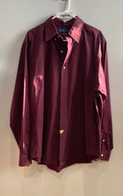 Load image into Gallery viewer, Ralph Lauren Mens Burgundy Cotton Classic Fit Long Sleeve Button-Up Shirt Sz XL
