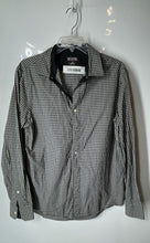 Load image into Gallery viewer, Michael Kors Mens Black White Gingham Cotton Long Sleeve Button-Up Shirt Size M
