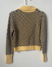 Load image into Gallery viewer, Zara Womens Beige Brown Geometric Print Button Front Cardigan Sweater Size S
