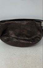 Load image into Gallery viewer, Antonio Melani Womens Brown Faux Leather Snakeskin Shoulder Strap Hobo Bag
