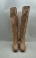 Load image into Gallery viewer, Charlotte Russe Womens Cream Block Heel Side-Zip Knee-High Riding Boots Size 9

