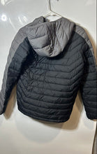 Load image into Gallery viewer, Columbia Unisex Kids Gray Black Long Sleeve Hooded Full-Zip Puffer Jacket Size L

