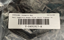 Load image into Gallery viewer, Karl Lagerfeld Womens Black Short Sleeve Back-Zip Knee-Length Shift Dress
