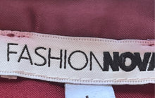 Load image into Gallery viewer, Fashion Nova Womens Burgundy Long Sleeve Collared Button-Up Shirt Size L W/ Tag
