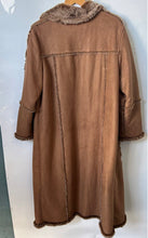 Load image into Gallery viewer, Utex Design Womens Brown Long Sleeve Fur-Trim Button Front Overcoat Size L
