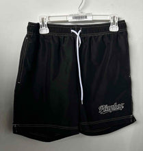 Load image into Gallery viewer, Playboy By PacSun Mens Script Black Side Pockets Drawstring Swim Trunks Size M
