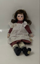 Load image into Gallery viewer, Brinn's Musical Porcelain Doll Collectible Wears Burgundy Dress With White Apron
