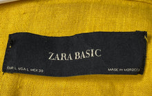 Load image into Gallery viewer, Zara Womens Mustard Long Sleeve Button Front Blouse Top Size Large
