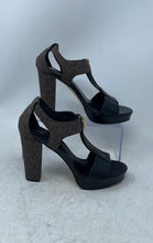 Load image into Gallery viewer, Michael Kors Womens Brown Black Berkley T-Strap Platform Sandals Size 7.5M
