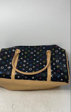 Load image into Gallery viewer, XOXO Womens Beige Black Monogram Leather Inner Pockets Top Handle Satchel Bag

