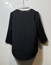 Load image into Gallery viewer, Express Womens Black Red Plaid Printed 3/4 Sleeve Front Zip Blouse Top Size S
