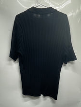 Load image into Gallery viewer, Old Navy Mens Black Cotton Ribbed Knit Short Sleeve Polo Shirt Size Large
