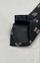 Load image into Gallery viewer, Giorgio Armani Mens Gray Geometric Print Silk Keeper Loop Adjustable Pointed Tie
