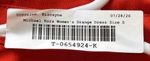 Load image into Gallery viewer, Michael Kors Womens Orange Roll-Tab Sleeve Belted Utility Shirt Dress Size S
